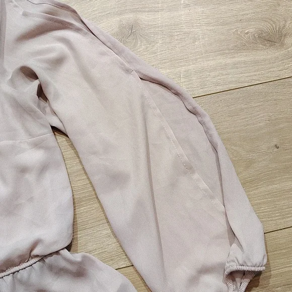 Women's Lace-Up Blouse - Light Pink,  Blush Pink Ladies Blouse,  X-Large - Picture 3 of 6